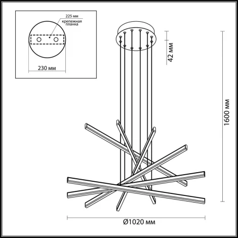 Подвесной линейный светильник LED Odeon Light Rudy 3890/96L (220V, на тросе)