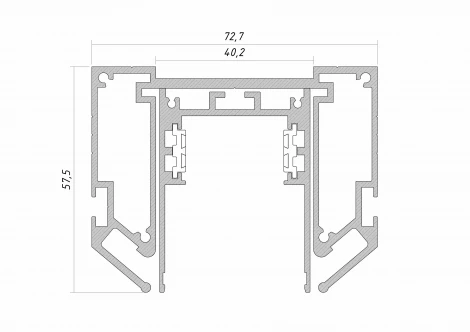Шинопровод для монтажа в натяжной потолок 1м Ulight 0611302