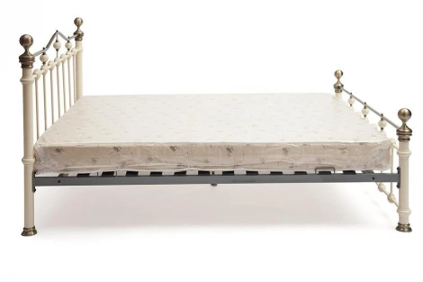 Кровать металлическая DIANA Антич. белый (Ant. White)/Античн.медь (Ant. Brass)