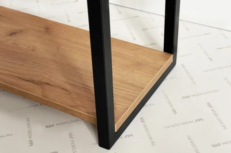 Полка Юниор Mebelson (ЛДСП,Алюминий/Дуб крафт золотой,Черный) арт.P-025.2744