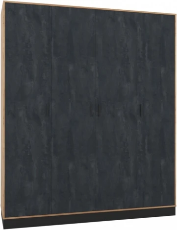 Шкафы Woodville Леви 187 дуб крафт золотой / черный / угольный камень