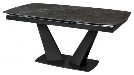 Обеденный стол M-City ACUTO2 170 BLACK MARBLE Черный мрамор матовый, керамика/ черный каркас NEW!