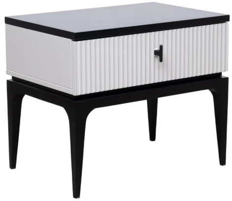 Тумба прикроватная Garda Decor GD-00004 (Черный/Черный,Белый)
