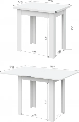 Стол обеденный SV Мебель СО 3 белый