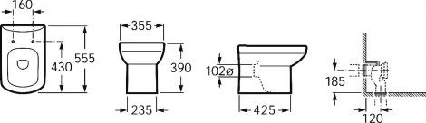 Унитаз приставной Roca Dama Senso Compacto 347517000