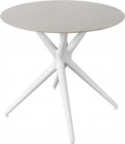Стол обеденный обеденный JET CERAMIC круглый d-80 (Термопластичный полимер, Белый)
