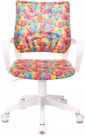 Кресло детское Бюрократ BUROKIDS 1 W мультиколор алфавит крестов. пластик пластик белый