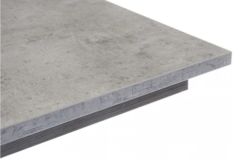 Стол на тумбе Woodville Тирион бетон чикаго серый / дуб гладстоун табак 462405