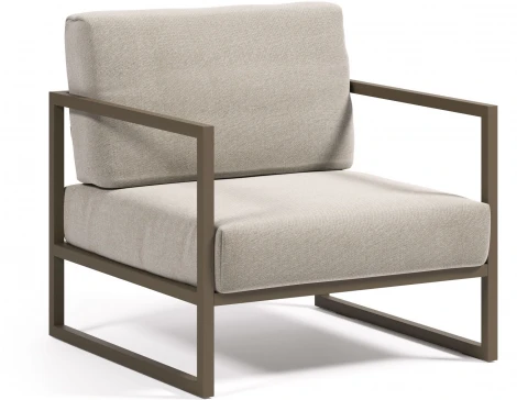 Кресло из ротанга La Forma (ex Julia Grup) Comova (Серый,Зеленый/ Искусственные волокна,Пена,Алюминий,Металл)