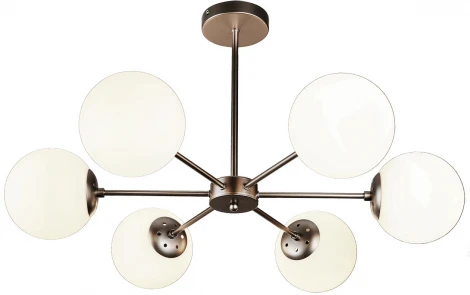 Потолочная люстра на штанге Escada Ethereal 2110/6P Nickel E14*40W Satin nickel (220V, шарики)