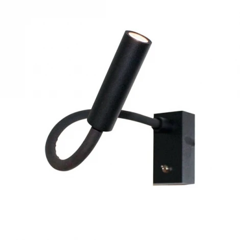 Спот для чтения светодиодный на гибкой ножке с выключателем Aromas del Campo Flexor A1151 Matt black