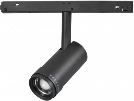 Трековый магнитный светильник 48V iLedex Vision48/22 ZOOM 4822-020-D47-10W-10/60DG-3000K-BK (круглые)