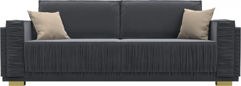 Диван прямой Лига-044 (Серый,Бежевый/Велюр) Лига Диванов арт.122254