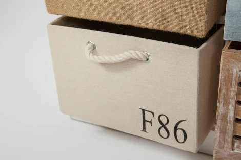 Тумба с 6 ящиками Secret De Maison MARITIME 6 ( mod. HX16-006NS ) butter white/navy design (дерево павловния, мдф)