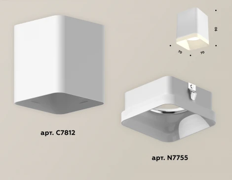 Накладной точечный светильник Ambrella Techno Spot XS7812021 (220V, куб)