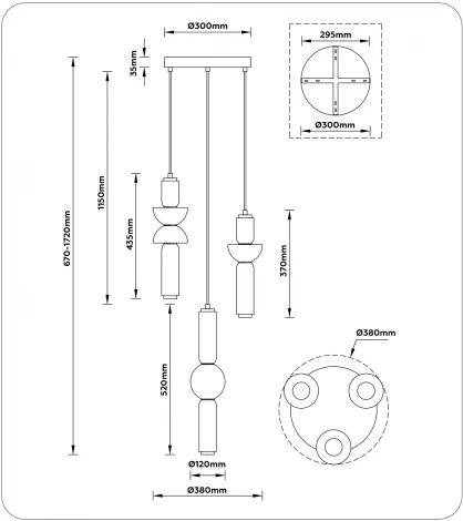 Подвесной светодиодный светильник Ambrella High Light LH11026 (220V, на проводе)