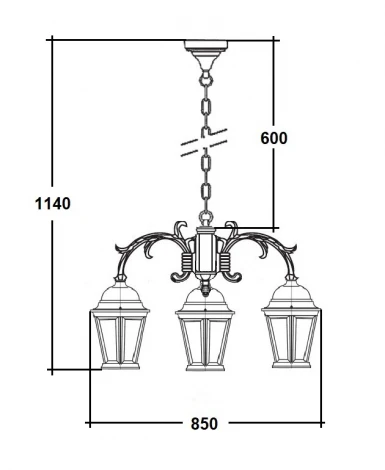 Уличный светильник подвесной Oasis Light ASTORIA 2 91470/3/16 Gw