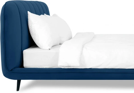Кровать Amsterdam ОГОГО (арт.665387), (Велюр/Синий)