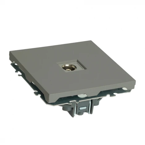 ТВ-розетка (платиново-серый, soft touch) Stekker Эмили 49953