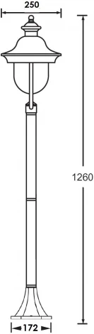 Наземный фонарь Oasis Light MADRID-COOPER 84306c SB1 Bl (220V, IP44)