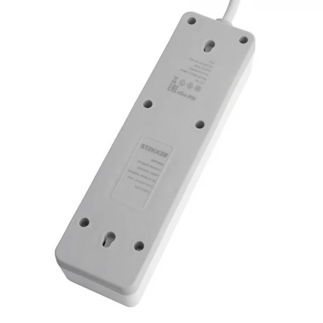 Сетевой фильтр 3-х местный с заземлением 3 метра (белый) Stekker Optima 50087