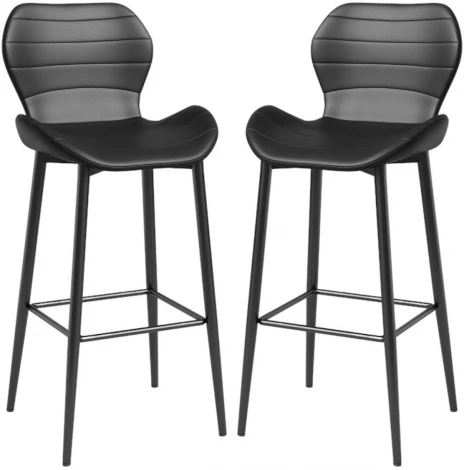 Набор из 2 стульев барных Unity Aurora Hesby Экокожа/Черный арт.HSBI_B009_black_2