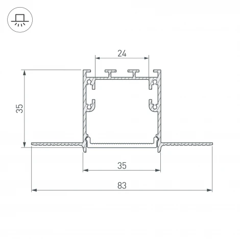 Профиль SL-LINIA32-FANTOM-2000 ANOD (Алюминий) 027158 Arlight FANTOM