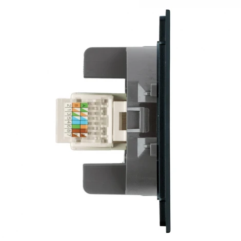 Розетка компьютерная 1-местная RJ-45 (механизм) RST00-3117-05 черный бархат Stekker Мия 50450