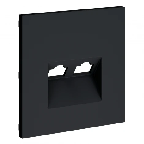 Накладка для розетки компьютерной двойной RJ45+RJ45 Voltum S70 VLS001407 (графит)