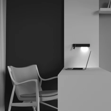 Настенный светильник (бра для чтения) Comodo 3000К 8Вт IP 20 LED Maytoni Technical C031WL-L8B3K (220V, выключатель)