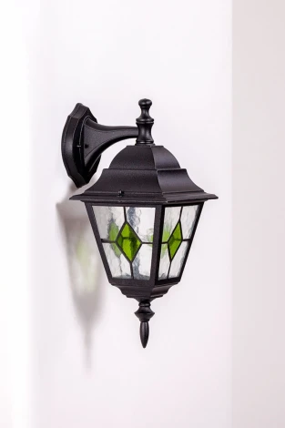 Настенный фонарь уличный Oasis Light QUADRO M lead GLASS 79902MlgG Bl (220V, фонарь, IP44)