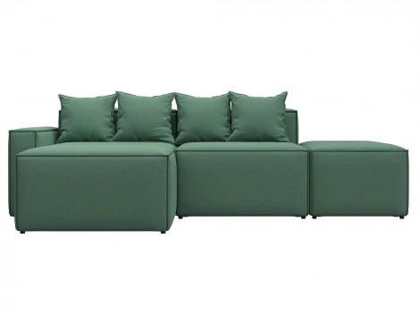 Диван угловой модульный Лига-063 угол левый (ДСП/Пластик/Рогожка/Зеленый) Лига Диванов 129787L