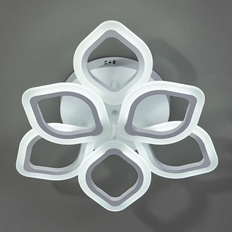 Люстра потолочная светодиодная Ella 10212/6 LED*84W White (ночной режим, 220V, пульт управления, цветы)