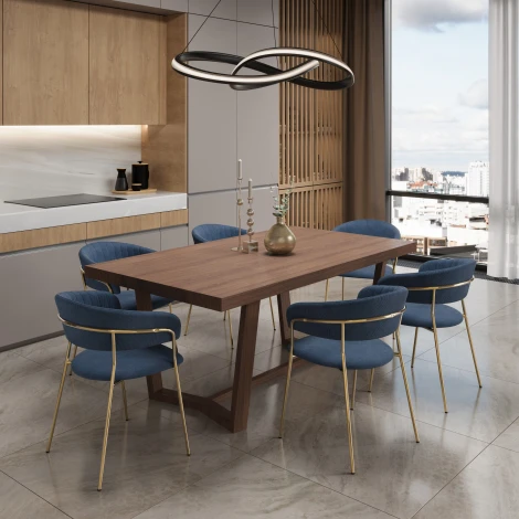 Набор из 2 стульев Whispered Fusion Hesby Вельвет/Синий арт.HSBI_DC72_darkblue_velvet_2