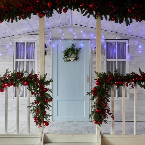 Бахрома светодиодная с эффектом мерцания, 25м. соединяемая, 440 светодиодов, синий и белый свет Uniel ULD-B25006-440/TTK BLUE-WHITE IP44