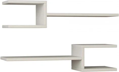 Полка прямая FORK SHELF SET LEVE (ЛДСП/Белый) арт.LEV00894