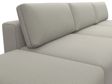 Диван прямой модульный с пуфом Лига-060 НПБ Лонг (ЛДСП,Брус,Фанера/Пластик/Рогожка/Бежевый) Лига Диванов 129708