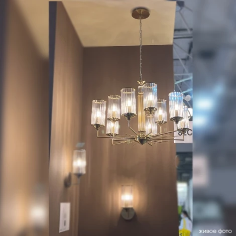 Подвесная люстра Crystal Lux GLORIA SP9 BRASS (220V, на цепи)