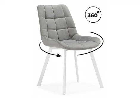 Стул на металлокаркасе Челси 360 светло-серый (ZD 960) / белый 626089