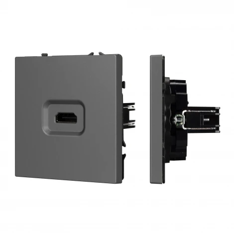 Механизм HDMI розетки SCT-NOBE-MHD1-SFPL-GR (Arlight, Серый базальт) 061844
