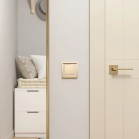 Рамка на 1 пост Baguette (айвори/латунь) Werkel W0012851 (a060233)