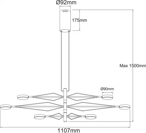 Подвесная люстра DeMarkt Гэлэкси 632017206 (LED, 220V, на тросе)