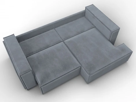 Диван угловой Лига-061 угол правый (ДСП,Брус,Фанера,Велюр/Серый) Лига Диванов 131152