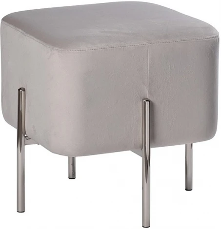 Банкетка велюр светло-серый/хром 42*42*44см Garda Decor арт.76AR-732BAN-SVSER