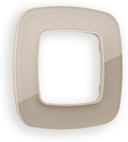 Рамка Ambrella Volt OMEGA Radian (Серо-бежевый Стекло закаленное натуральное) 1-ая OF350601