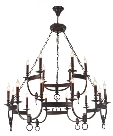 Подвесная большая люстра Crystal Lux Suerte BROWN SP12+6 (220V, на цепи, подсвечник, свеча)