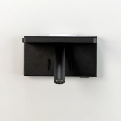 Настенный светильник с беспроводным ЗУ с полкой для чтения Декарт CL704371 LED USB QI (220V, выключатель)