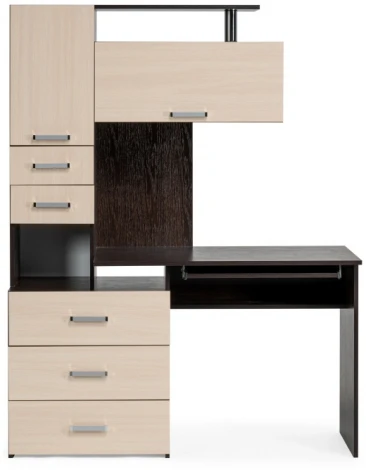 Стол компьютерный Woodville Джаз-17 правый венге / дуб молочный 318947