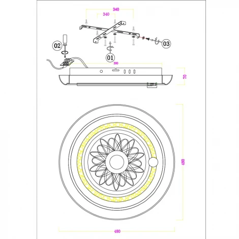 Потолочный светильник Seven Fires Fondo SF7028/1C-WT-BR