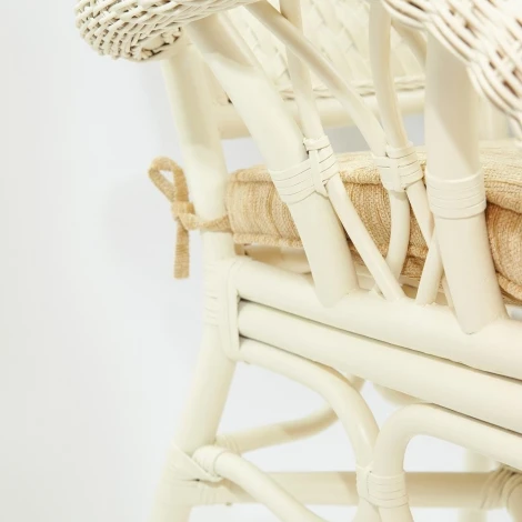 Комплект обеденный "ANDREA GRAND" (стол со стеклом+6 кресел+ подушки) TCH White (белый), Ткань рубчик, цвет кремовый Tetchair ANDREA GRAND 12427